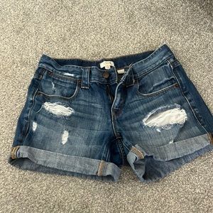 Jcrew distressed denim shorts